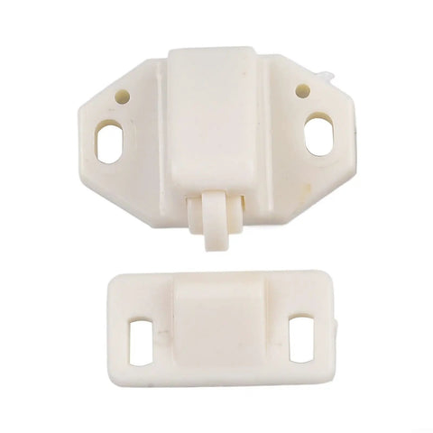 Five Pack Door Roller Catch Kit With Loaded ABS Rollers, White Magnetic Cabinet Door Latch Close-up
