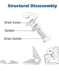 Durable Cooler Replacement Parts Kit With Plastic Hinges And Drain Plug Assembly For 1 Inch Shaft Length, parts diagram