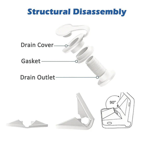 Durable Cooler Replacement Parts Kit With Plastic Hinges And Drain Plug Assembly For 1 Inch Shaft Length, parts diagram