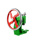 Heavy Duty Cast Iron Arbor Press with 47mm Stroke Manual Crank Bench Tool, red and green design, ideal for stamping.