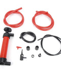 Grab-N-Go Portable Manual Fuel Change Pump For Cars And Small Equipment ABS Material Siphon Tool Quick Liquid Transfer For Gas Oil And Water Lightweight Durable Easy Hands Free Use, pump kit with red and black hoses