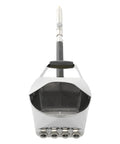 Built Tough Air Stucco Texture Hopper Sprayer Cranks Out Fast Wall Coating With Four Swappable Nozzles For Quick Mortar Spread and Flawless House Paint Finish showing aluminum hopper with four nozzles.