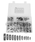 135 Piece Woodruff Key Kit With 21 Sizes For Flywheels Pulleys And Cranks in a plastic organizer box showing semicircular keys
