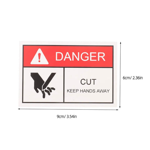 5 Pack Machinery Safety Stickers Keep Hands Away Hazard Decal for Moving Parts and Equipment Warning Sign, PVC, 9x6cm