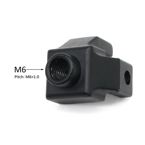 Four Pack 2020 Aluminum Extrusion T Slot Foot Connectors With M6 Bolts And Nuts close-up of M6 thread.