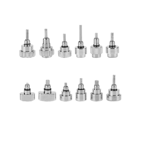 12 Types 24 Piece Pro Grade Watch Push Button Repair Kit Stainless Steel Waterproof Durable Tools assorted tips displayed