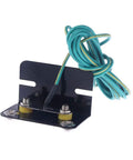 L Shaped Anti Static Socket Ring Ground Connector with 5.5ft Green Cable for ESD Wrist Strap Grounding at Workstations, dual terminals.