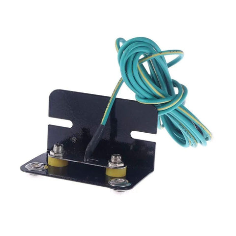 L Shaped Anti Static Socket Ring Ground Connector with 5.5ft Green Cable for ESD Wrist Strap Grounding at Workstations, dual terminals.