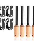 4 Pack Five Sixteenth Inch Ferro Rod Fire Starters With Wood Handles And Multi Tool Striker For Camping Hiking Survival