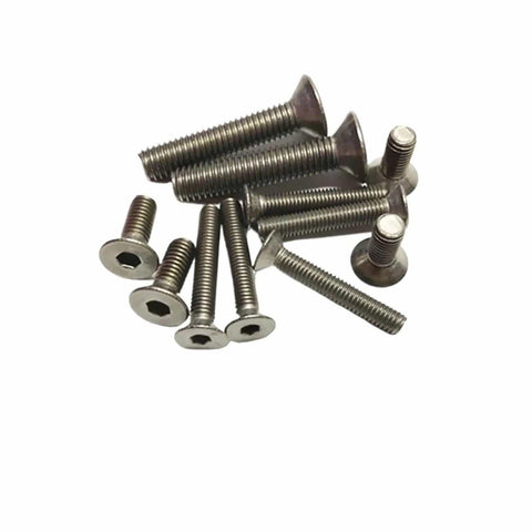 20 Pieces Titanium Bolts Set M2 M2.5 M3 M4 M5 M6 Countersunk Allen Drive Titanium Screws Not Polished Finish For Furniture DIY Projects