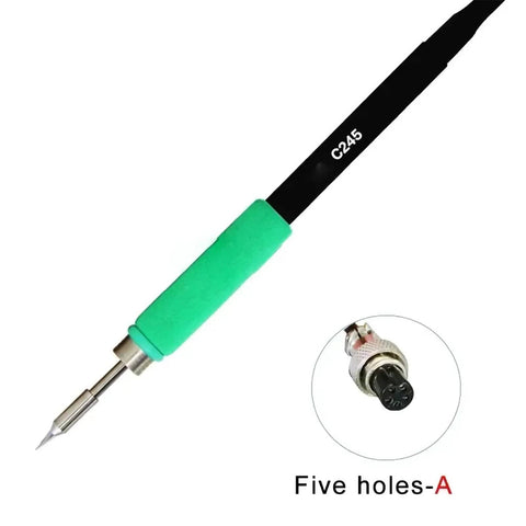 Five Hole T245 Soldering Handle For JBC Aixun Sugon Aifen I2C Precision Soldering Station with silicone grip, five-hole tip