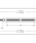 Workhorse Grade Jaw And Jaw Turnbuckle Hot Dip Galvanized Steel 1 Inch By 18 Inches technical drawing with detailed measurements.
