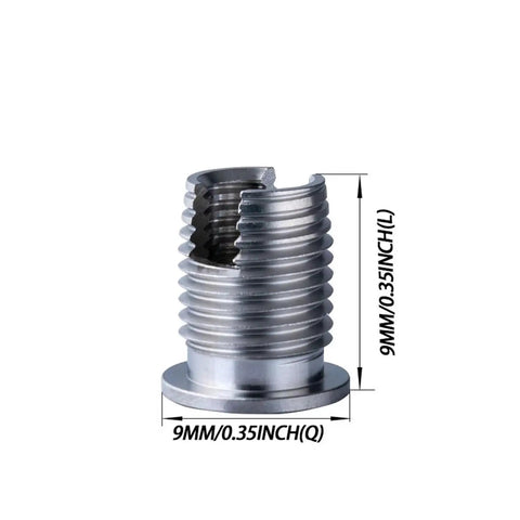 High Grade 302H Stainless Steel Self Tapping Thread Inserts Slotted Type, M8 size, detailed view of insert dimensions.
