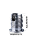 Heavy Duty M3 M5 Self Tapping Thread Inserts Pack Of 26 showing a close-up of a stainless steel insert with dimensions.