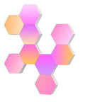 Hexagon RGB LED Light Panels Kit With App Control Smart Wall Mounted DIY Geometric Modular Lights For Home Decor 9 Piece