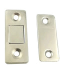 Tough Heavy Duty Magnetic Door Catches Grip Em Solid So You Can Kick The Banging Habit And Keep Cupboards Shut Tight All Day Long Plus Enjoy A Sleek Hidden Setup That Looks Totally Awesome In Your Kitchen Or Closets Set Of Two Pieces metal latches for cupboard doors, nickel plated iron design.