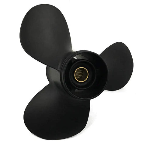 Three Blade Aluminum Propeller For 35 40 50HP Outboard Motors Tohatsu Nissan 13 Spline Rubber Hub 11x15 Thru Hub Exhaust