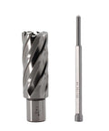 Oscarbide 1x2 in annular cutter with 1 in diameter and 2 in depth; 3/4 in Weldon shank mag drill bit (side view)
