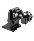 Rock Solid Heavy Duty 5 Axis Electric Hollow Rotary Indexing Table With DD Motor Drive For Robotic Arm Builds side view of indexing table with motor.