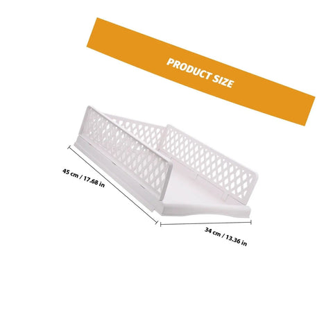 Straight Up Game Changer Plastic Drawer Storage Basket For Clothes Towels And Blankets seen from above showcasing size and design.