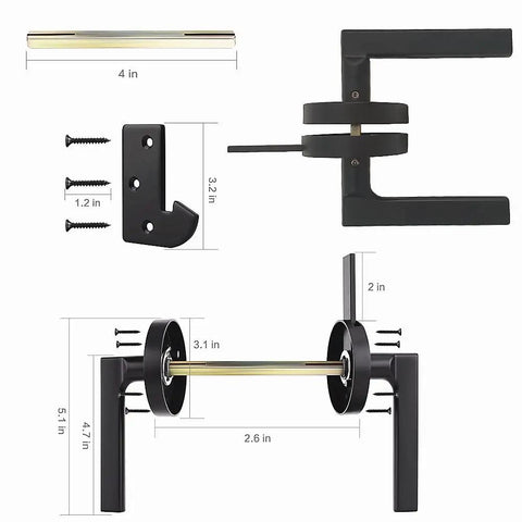 Heavy Duty Stainless Steel Gate Latch For Wooden Fences And Garden Pools showing dimensions and parts for installation.