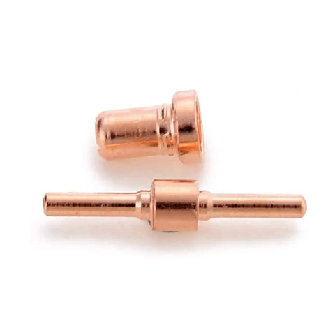 Top Tier Plasma Cutter Consumables Set Featuring 80 Or 160 Long Tip Electrodes And Precision Nozzles Made From Durable Metal For PT31 And LG40 Machines showing copper electrodes.