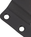 Close-up of Interlocking Sofa Connector Brackets Set For Sectional Sofas And Furniture, Heavy Duty Iron Connectors, screw holes visible.