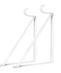 Kickass Heavy Duty Closet Shelf And Rod Brackets 10 Pack Wall Mounted L Shaped Steel Brackets With Extra Rod Arm White Finish, sturdy white steel construction.
