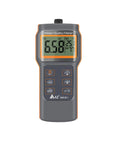 Front view of All In One Multi Parameter Water Quality Tester With Dissolved Oxygen And Temperature Meter PH Conductivity TDS And Salinity Readouts On Large LCD Screen Uses Separate Probes For PH EC TDS Salinity Ideal For Aquaculture And Lab showing digital display on a grey casing.