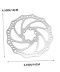 No Fuss Mountain Bike Disc Brake Conversion Kit Featuring Front And Rear 160 Mm Aluminum Rotors Mechanical Calipers Clean Cable Routing And Fresh Pads For Smooth Trail Shredding, 160mm aluminum rotor with six mounting holes.