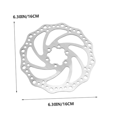 No Fuss Mountain Bike Disc Brake Conversion Kit Featuring Front And Rear 160 Mm Aluminum Rotors Mechanical Calipers Clean Cable Routing And Fresh Pads For Smooth Trail Shredding, 160mm aluminum rotor with six mounting holes.