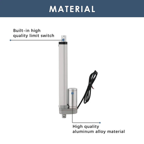 Beefy 12V DC Linear Actuator With 8 Inch Stroke 900N 225 Lbs Max Lift 10mm Per Second Speed Aluminum Alloy Body with wires