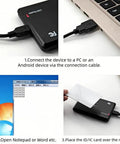 125KHz RFID Reader Card Scanner with USB proximity card emulation connected to PC, showing usage with card