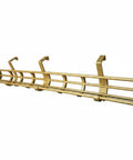 Solid Gold Billiard Ball Rack And Pool Organizer Tray Wall Mount Storage Holder with hooks for secure ball storage.