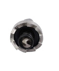 Close-up of Beefy 18mm Hole Saw Drill Bit Set with 65mm overall length, HSS spring loaded twist bit for metal wood plastic cutting