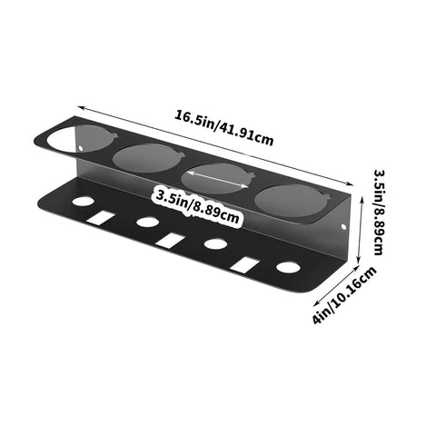 Diagram of Heavy Duty Garage Tool Organizer Wall Mount With Carbon Steel Construction showing dimensions and features.
