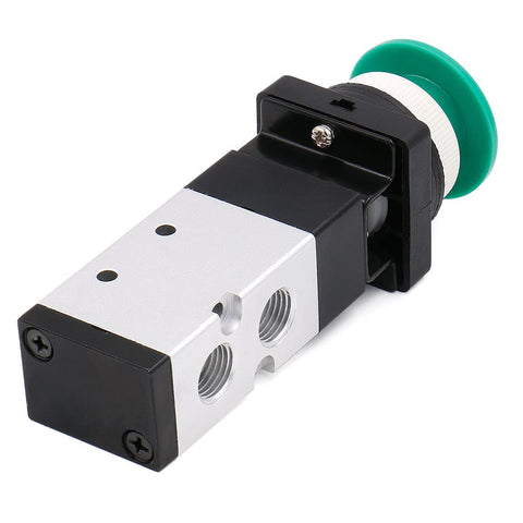 Pneumatic Mechanical Valve MV522PB 2 Position 5 Way Momentary Green Mushroom Button Manual Control Type For Air Systems