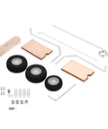 RC Landing Gear Kit for Aircraft and Drones Easy Install for Beginners featuring wheels, mounts, and hardware components.
