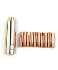 Pro-Grade 0.9mm MIG Welding Nozzles M6 Fit MB-15AK Torch Pack Of 12 Brass Tips with Tube Holder for Metalworking
