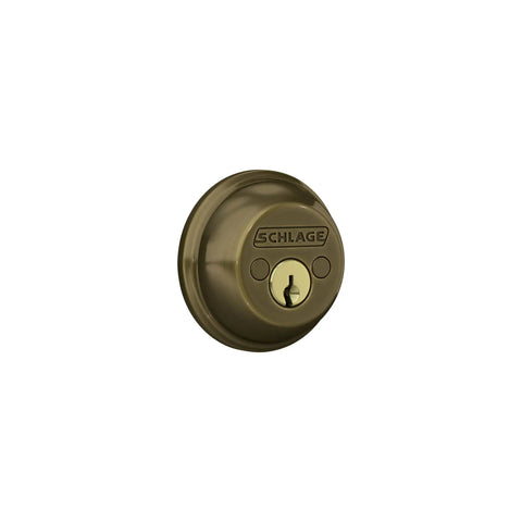 Two Sided Keyed Deadbolt In Antique Brass Finish With Snap N Stay Design For Exterior Doors ANSI Grade 1 Security Upgrade