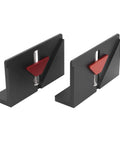 2Pcs Right Angle Spline Clamp Kit Adjustable Dovetail Jig Locator Built Tough Aluminum Alloy Frame, black with red detail for woodworking.
