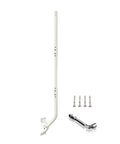 Adjustable Steel Mounting Pole With J Mount For Attic Roof Or Wall Weatherproof Mast Pole Kit, white, screws visible