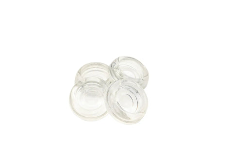 Four Heavy Duty Clear Glass Coasters Set Of 12, Non Slip Furniture Leg Pads For Hardwood Tile Carpet Floors, Real Tough Floor Protectors.