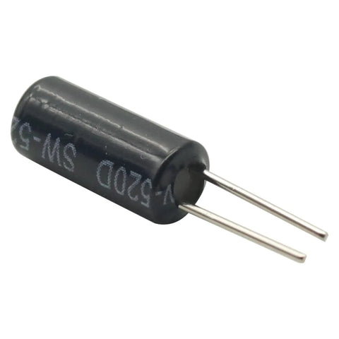 30 Pieces SW-520D Vibration Sensor Ball Tilt Switches For DIY Electronics, Metal Ball Tilt Sensor Modules, Shake Detection Sensor For Prototyping And Smart Projects, black cylindrical body with two metal leads