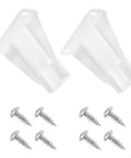 Smooth Sailing Kitchen Drawer Rail Bracket Replacement Set With Heavy Duty Nylon Side Track Brackets And Rear Backplate To Cure Janky Stuck Cabinet Slides In Crisp White Plastic with screws.