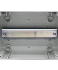 Rugged 8 Way IP65 ABS Distribution Protection Box With DIN Rail Mount For Electrical Panels And Industrial Use Waterproof Power Enclosure In Gray Durable Plastic Case For Control Gear, interior view