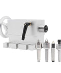 Real Deal Movable CNC Tailstock MT02 Four Heads Kit for Rotary Fourth Axis with interchangeable heads and sturdy base.
