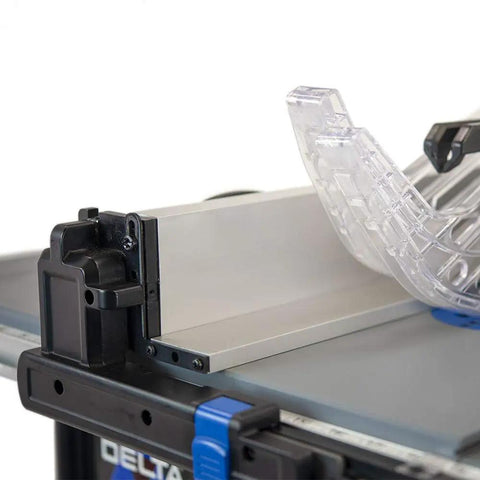 Trusted Contractor Workhorse 10 Inch Table Saw with smooth rack and pinion fence adjustment for precise cuts.