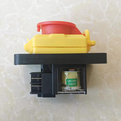 Side view of Emergency Stop Pushbutton Switch 120V 16A Waterproof IP54 With Undervoltage And Overload Protection