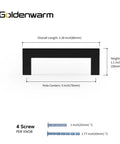 Diagram of 10 Pack 3 Inch Hole Center Solid Black Cabinet Handles showing dimensions and included screws.